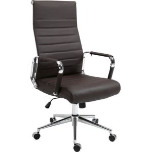 Silla de oficina elegante - cuero - marrón