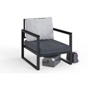 Wellhome sillón de jardín gris, 74x65x75 cm
