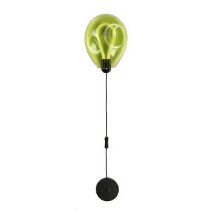 Aplique globo LED vidrio verde arrugado 8w cálido