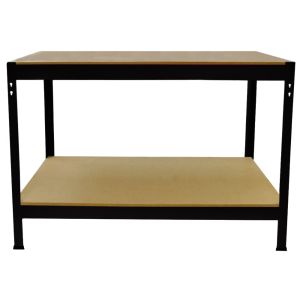 Mesa de trabajo q-rax de acero sin tornillos negra 120cm x 60cm x 90cm
