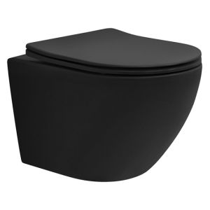 Inodoro empotrado sin borde 54cm negro mate de duroplast
