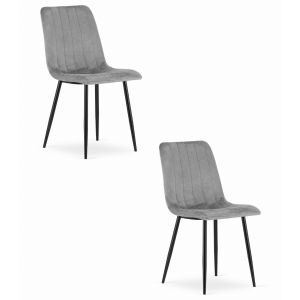 Silla valora jewa, terciopelo gris oscuro, diseño ergonómico (x2)