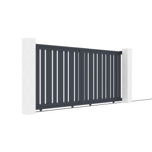 Pack puerta corredera 3m a.140cm veymont + 2 postes eifel a.166cm gris
