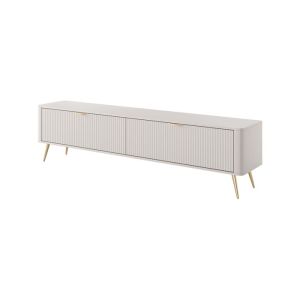Mueble tv largo - 2 puertas abatibles - beige 200 cm