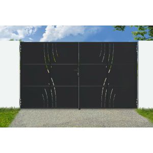 Puerta de acero negro de 3,5 m nali veleta h.200cm