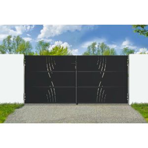 Puerta de acero negro mate de 3 m nali veleta h.140cm