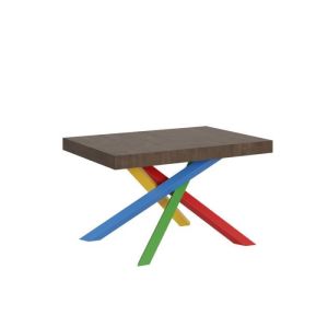 Mesa extensible rectangular - 130x90 a 390 cm - nogal oscuro