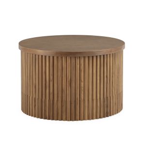Mesa de centro 80x80x50 madera color marron miel
