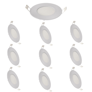 Pack x10 downlight LED empotrable 12v, 3w, luz fría 6000k. Marco blanco