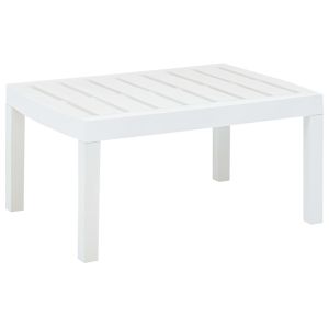 vidaXL mesa de jardín de plástico blanco 78x55x38 cm