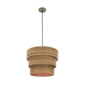 CoLGante triple smile 1xE27 cuero/madera oscura regx40x40 cm