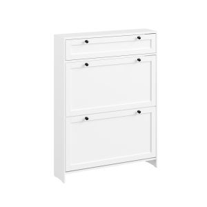 Sobuy armario zapatero con un cajón blanco 80x19x107cm fsr207-w