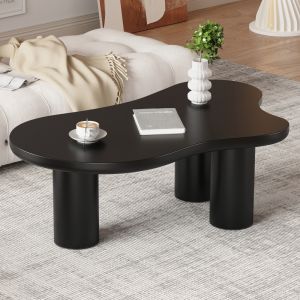 Mesa de centro forma de nube mdf negro 40,5x107x66cm