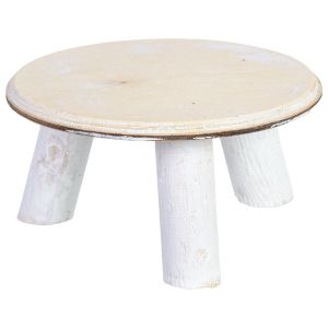 Soporte para macetero de madera blanco 15x15x7h cm