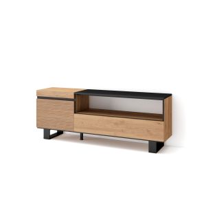 Mueble tv, 150x35x57cm, roble, rf3297