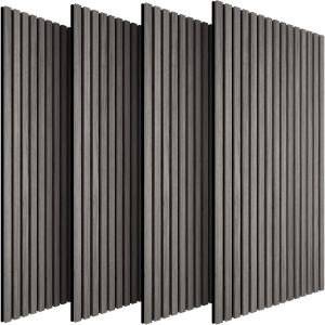Juego de 4 paneles de pared efecto 120x60x2,1cm, roble gris claro