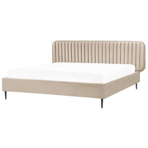 Cama terciopelo brin 180 x 200 cm gris pardo