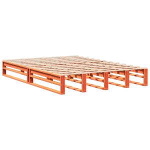 vidaXL estructura de cama sin colchón madera maciza marrón 135x190 cm