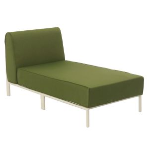 Chaise longue para muebles de jardín modulares en tela verde caqui