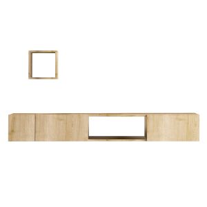 Mueble para la tele con estantería de pared de madera <<avior>> - 180 x 32