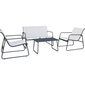 Conjunto de jardín de metal <<fortaleza>> - 4 plazas - beige