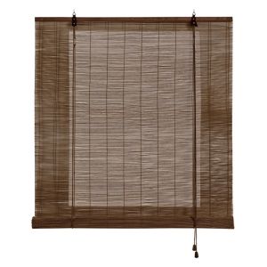 Estor de bambú, estor enrollable bambú natural marrón oscuro, 150 x 175cm