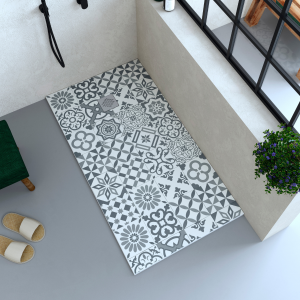 Plato ducha resina extraplano geométrico 140 x 70 cm mosaico