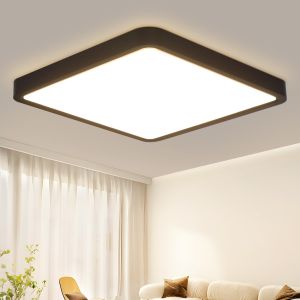 Nettlife lámpara LED  para baño, 23 w, lámpara plana negra, 23 cm, lámpara