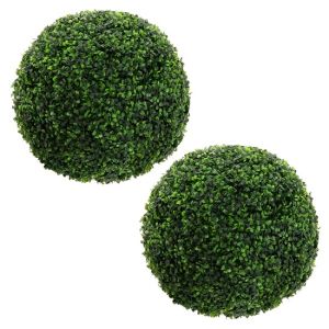 Set 2 bolas de boj artificial ø45 cm verde decorativo de plástico