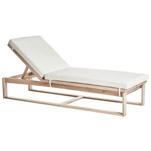 Tumbona con cojín azzanello madera de acacia blanco crema