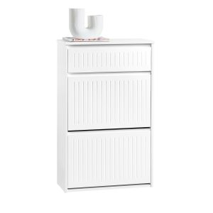 Zapatero con 2 solapas y 1 cajón blanco fsr165-w sobuy