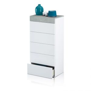 Cómoda chifonier tekkan blanco artik - gris cemento