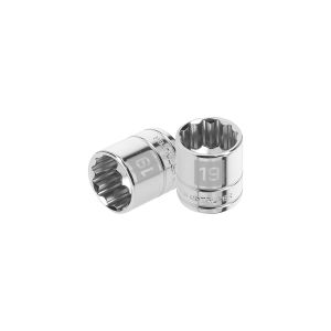 Llave vaso bihexagonal, cuadro 3/8" - 19 mm