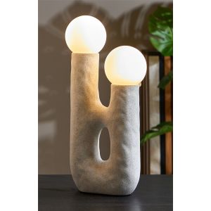 Lampara sobremesa wichita 2 esferas 42 cms. 17x10x42 cms