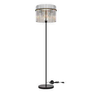 Nettlife lámpara pie negra pantalla cristal luz suelo moderna E27