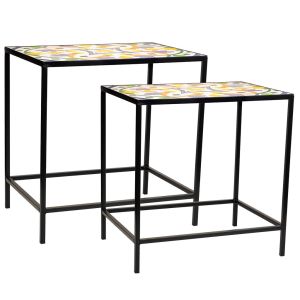 Set 2 soportes de mosaico y metal negros