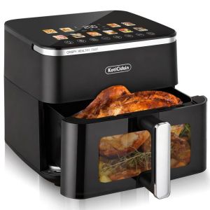 Freidora de aire sin aceite - negra - 11 l - 2000 w