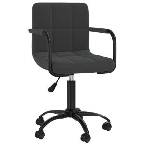 Silla giratoria/sillón de estudio/oficina de terciopelo negro 02_0024166