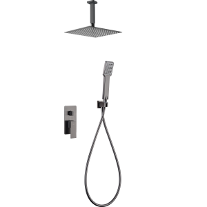 Conjunto ducha monomando empotrado catania black gun metal