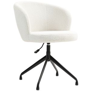 Silla de oficina poliéster color crema 62x64x89 cm