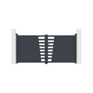 Puerta batiente regulable 3 m cervina h.140cm alu gris