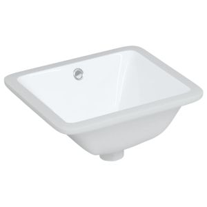 vidaXL lavabo de baño rectangular cerámica blanco 36,5x32x15,5 cm