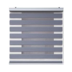Storesdeco | estor noche y día enrollabLEDe aluminio plata, 160 x 250cm