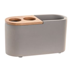 Vaso de cemento bambú 11x4,5x6cm mate gris