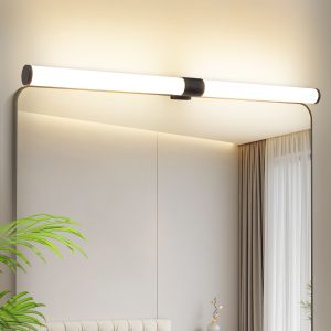 Nettlife lámpara de pared para baño LED negro 60x12 ip44