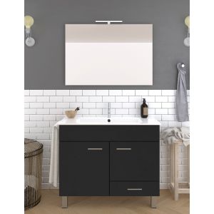 Mueble de baño samos, lavabo y espejo 60x45cm grafito