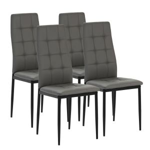 Set de 4 sillas comedor chelsea tapizadas gris, 42 x 51 x x 97 cm