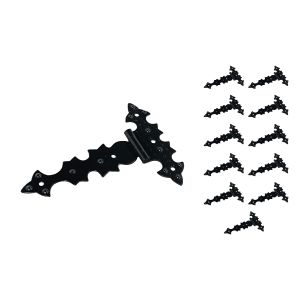 Mpascual - bisagras negras tipo t | forja | 96x135mm - pack 12 unds
