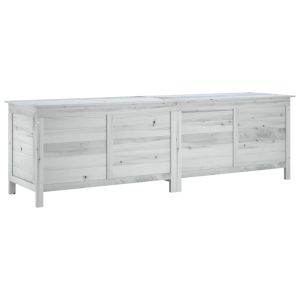 vidaXL arcón de jardín madera maciza abeto blanco 198,5x50x56,5 cm