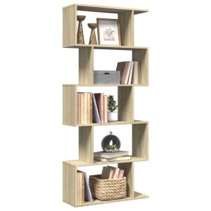 Librería divisora 5 niveles madera roble sonoma 70x24x161 cm